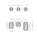 Lampa sufitowa BARN 3 BL 1367/3 EMIBIG Lighting