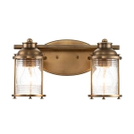 kinkiecik.pl Kinkiet Ashlandbay – 2 źródła światła – Naturalny mosiądz QN-ASHLANDBAY2-NBR-BATH Elstead Lighting