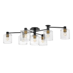 kinkiecik.pl Półplafon Axel – 7 źródeł światła – Czarny/ Stary mosiądz QN-AXEL7-BK Elstead Lighting