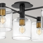 Półplafon Axel – 7 źródeł światła – Czarny/ Stary mosiądz QN-AXEL7-BK Elstead Lighting