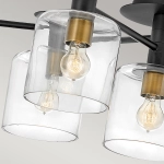 Półplafon Axel – 7 źródeł światła – Czarny/ Stary mosiądz QN-AXEL7-BK Elstead Lighting