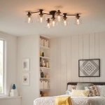 Półplafon Axel – 7 źródeł światła – Czarny/ Stary mosiądz QN-AXEL7-BK Elstead Lighting