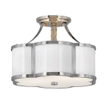 kinkiecik.pl Półplafon Chance – 2 źródła światła – Biały/ Polerowany nikiel QN-CHANCE-SF-S-PN Elstead Lighting