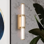 Średni kinkiet LED Fayton – Matowe złoto QN-FAYTON-M-BG Elstead Lighting