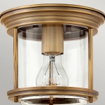 Plafon Hadrian – 1 źródło światła – Przezroczyste szkło – Szczotkowany brąz QN-HADRIAN-MINI-F-BR-CLEAR Elstead Lighting