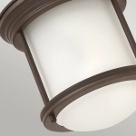 Plafon Hadrian – 1 źródło światła – Szkło opalowe – Olejowany brąz QN-HADRIAN-MINI-F-OZ-OPAL Elstead Lighting