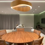 Duża lampa wisząca LED Horizon QN-HORIZON-RING-LED-80-TEAK Elstead Lighting