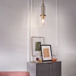 Lampa wisząca Kimrose – 1 źródło światła – Szczotkowany naturalny mosiądz QN-KIMROSE-MP-BNB Elstead Lighting