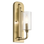 kinkiecik.pl Kinkiet Kimrose – 1 źródło światła – Szczotkowany naturalny mosiądz QN-KIMROSE1-BNB Elstead Lighting