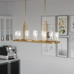 Lampa wisząca Kimrose – 10 źródeł światła – Szczotkowany naturalny mosiądz QN-KIMROSE10-BNB Elstead Lighting