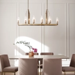 Lampa wisząca Kimrose – 10 źródeł światła – Szczotkowany naturalny mosiądz QN-KIMROSE10-BNB Elstead Lighting