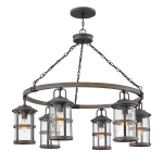 Latarnia wisząca Lakehouse – 6 źródeł światła QN-LAKEHOUSE6-P-DZ Elstead Lighting