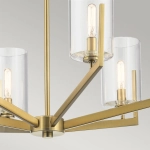 Żyrandol Nye – 6 źródeł światła – Szczotkowany naturalny mosiądz QN-NYE6-BNB Elstead Lighting
