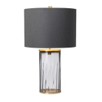 Lampa stołowa Reno – 1 źródło światła – Przydymione szkło/ Stary mosiądz QN-RENO-SMOKE-AB Elstead Lighting