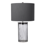 kinkiecik.pl Lampa stołowa Reno – 1 źródło światła – Dymione szkło/ Polerowany nikiel QN-RENO-SMOKE-PN Elstead Lighting
