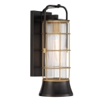 Średnia latarnia naścienna Rivamar – 1 źródło światła – Czarno-złoty QN-RIVAMAR-M-BLK-GD Elstead Lighting