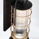 Średnia latarnia naścienna Rivamar – 1 źródło światła – Czarno-złoty QN-RIVAMAR-M-BLK-GD Elstead Lighting