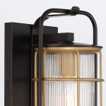 Średnia latarnia naścienna Rivamar – 1 źródło światła – Czarno-złoty QN-RIVAMAR-M-BLK-GD Elstead Lighting