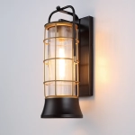 Średnia latarnia naścienna Rivamar – 1 źródło światła – Czarno-złoty QN-RIVAMAR-M-BLK-GD Elstead Lighting