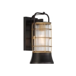 Mała latarnia naścienna Rivamar – 1 źródło światła – Czarno-złoty QN-RIVAMAR-S-BLK-GD Elstead Lighting