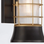 Mała latarnia naścienna Rivamar – 1 źródło światła – Czarno-złoty QN-RIVAMAR-S-BLK-GD Elstead Lighting