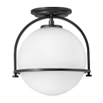kinkiecik.pl Plafon Somerset – 1 źródło światła – Opalowe szkło – Czarny QN-SOMERSET-F-O-BK Elstead Lighting