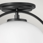 Plafon Somerset – 1 źródło światła – Opalowe szkło – Czarny QN-SOMERSET-F-O-BK Elstead Lighting