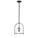 kinkiecik.pl Lampa wisząca Somerset – 1 źródło światła – Przezroczyste szkło – Czarna QN-SOMERSET-P-C-BK Elstead Lightin