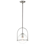 kinkiecik.pl Lampa wisząca Somerset – 1 źródło światła – Przezroczyste szkło – Szczotkowany nikiel QN-SOMERSET-P-C-BN El