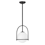 kinkiecik.pl Lampa wisząca Somerset – 1 źródło światła – Opalowe szkło – Czarna QN-SOMERSET-P-O-BK Elstead Lighting