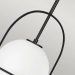 Lampa wisząca Somerset – 1 źródło światła – Opalowe szkło – Czarna QN-SOMERSET-P-O-BK Elstead Lighting