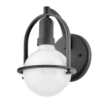 kinkiecik.pl Kinkiet Somerset – 1 źródło światła – Opalowe szkło – Czarny QN-SOMERSET1-BK Elstead Lighting
