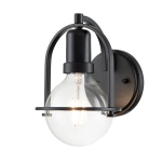 kinkiecik.pl Kinkiet Somerset – 1 źródło światła – Przezroczyste szkło – Czarny QN-SOMERSET1-C-BK Elstead Lighting