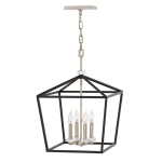 kinkiecik.pl Duża lampa wisząca/ Półplafon Stinson – 4 źródła światła – Czarna/ Polerowany nikiel QN-STINSON-4P-L-BK Els