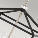 Duża lampa wisząca/ Półplafon Stinson – 4 źródła światła – Czarna/ Polerowany nikiel QN-STINSON-4P-L-BK Elstead Lighting