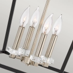 Duża lampa wisząca/ Półplafon Stinson – 4 źródła światła – Czarna/ Polerowany nikiel QN-STINSON-4P-L-BK Elstead Lighting
