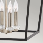 Duża lampa wisząca/ Półplafon Stinson – 4 źródła światła – Czarna/ Polerowany nikiel QN-STINSON-4P-L-BK Elstead Lighting