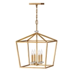 kinkiecik.pl Duża lampa wisząca/ Półplafon Stinson – 4 źródła światła – Przecierany mosiądz QN-STINSON-4P-L-DBR Elstead