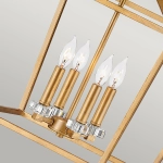 Duża lampa wisząca/ Półplafon Stinson – 4 źródła światła – Przecierany mosiądz QN-STINSON-4P-L-DBR Elstead Lighting