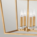 Duża lampa wisząca/ Półplafon Stinson – 4 źródła światła – Przecierany mosiądz QN-STINSON-4P-L-DBR Elstead Lighting