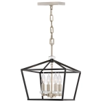 kinkiecik.pl Lampa wisząca/ Półplafon Stinson – 4 źródła światła – Czarna/ Polerowany nikiel QN-STINSON-4P-M-BK Elstead