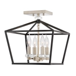 Lampa wisząca/ Półplafon Stinson – 4 źródła światła – Czarna/ Polerowany nikiel QN-STINSON-4P-M-BK Elstead Lighting