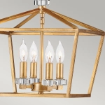 Lampa wisząca/ Półplafon Stinson – 4 źródła światła – Przecierany mosiądz QN-STINSON-4P-M-DBR Elstead Lighting
