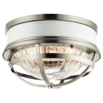 kinkiecik.pl Plafon Tollis – 2 źródła światła – Białe/ Szczotkowany nikiel QN-TOLLIS-F-BN Elstead Lighting