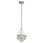 kinkiecik.pl Lampa wisząca Tollis – 1 źródło światła – Białe/ Szczotkowany nikiel QN-TOLLIS-MP-BN Elstead Lighting