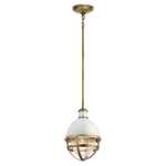 kinkiecik.pl Lampa wisząca Tollis – 1 źródło światła – Białe/ Naturalny mosiądz QN-TOLLIS-MP-NBR Elstead Lighting
