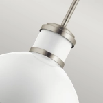 Lampa wisząca Tollis – 1 źródło światła – Białe/ Szczotkowany nikiel QN-TOLLIS-P-BN Elstead Lighting