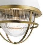Lampa wisząca Tollis – 1 źródło światła – Białe/ Naturalny mosiądz QN-TOLLIS-P-NBR Elstead Lighting
