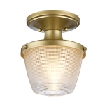 kinkiecik.pl Półplafon Dublin – 1 źródło światła – Malowany naturalny mosiądz QZ-DUBLIN-SF-PNBR Elstead Lighting