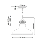 Lampa wisząca Emery – 1 źródło światła – Stary mosiądz QZ-EMERY-P-M-WS Elstead Lighting